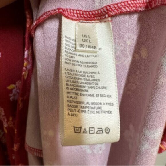 NWT Free People | Red Pop Combo Good Days Floral Print Mini Dress Size Large - Picture 11 of 12